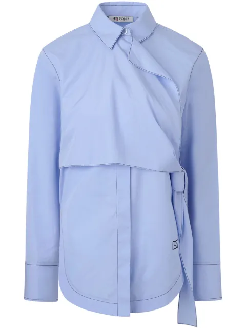 Ports 1961 Side wrap cotton shirt