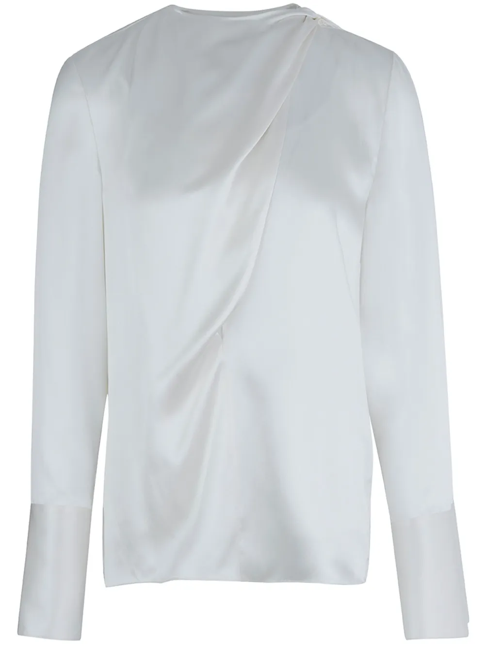 Ports 1961 Draped Scarf-like Silk Top In White
