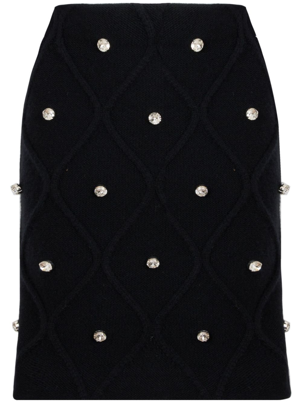 Shop Ports 1961 Alpine-inspired Crystal Knit Skirt In Black