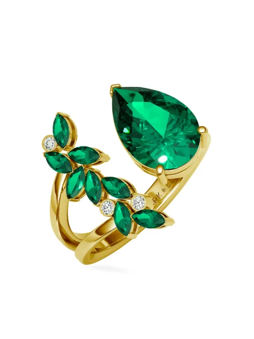 Bague Open Petal and Raindrop Cocktail - Lark & Berry - Modalova