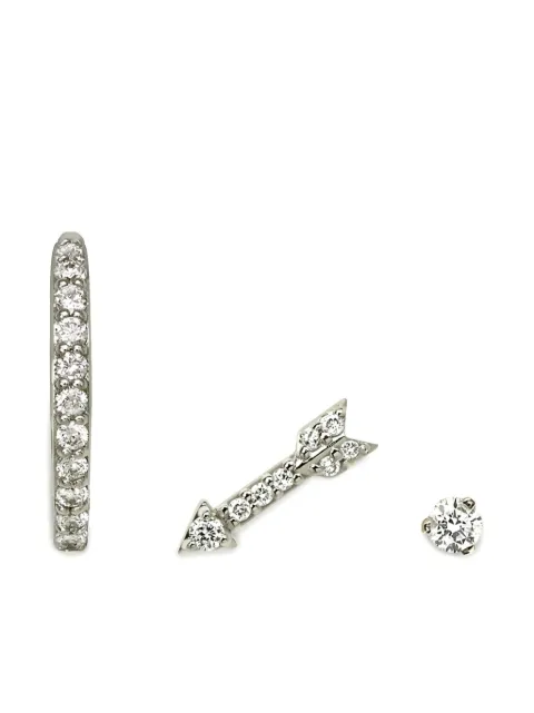 Lark & Berry aretes The Corporate Chic en oro blanco de 14kt con diamantes
