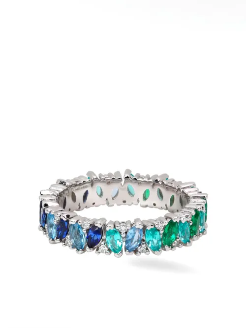 Bague Rainbow Veto Aqua sertie de diamants - Lark & Berry - Modalova