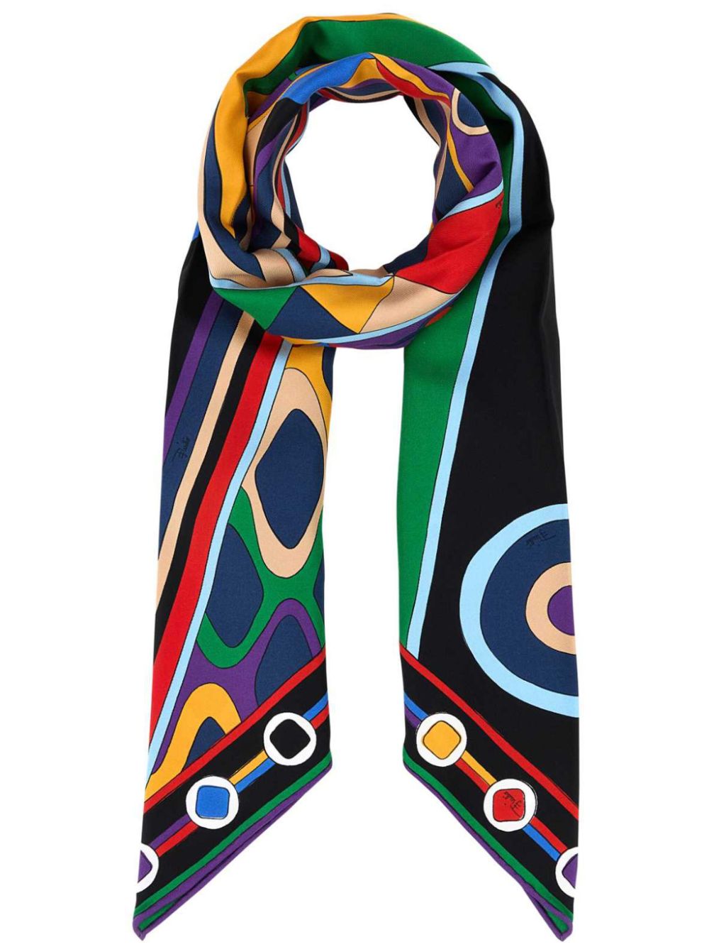 PUCCI Zijden foulard met print Blauw