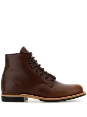 ま*ん様 REDWING 3141 ダークブラウン レザー ハイカットブーツ Red Wing Shoes Iron Ranger Leather Ankle Boots | Brown | FARFETCH