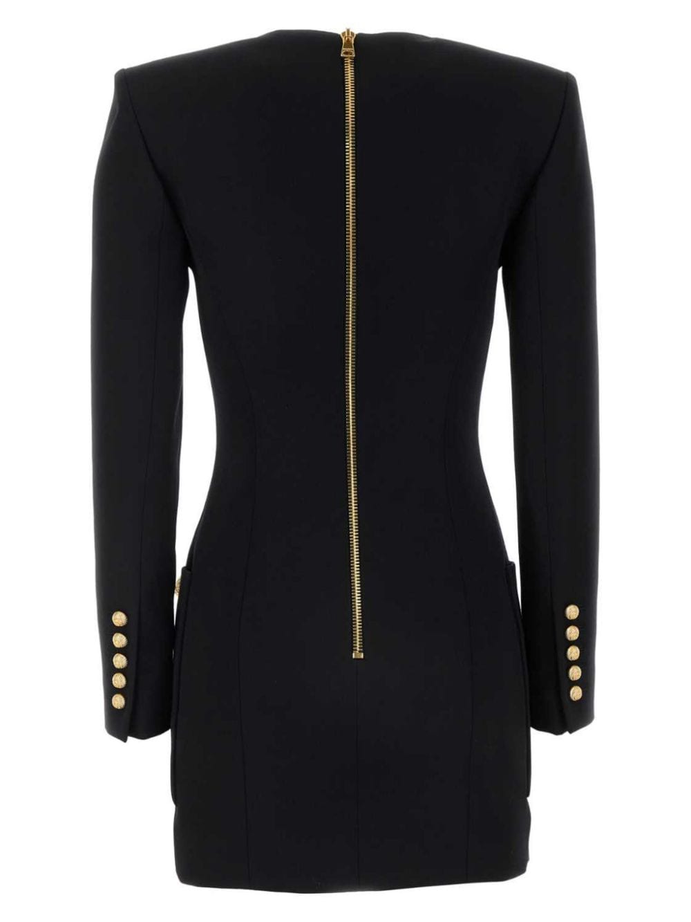 Balmain embossed-button mini dress - Zwart