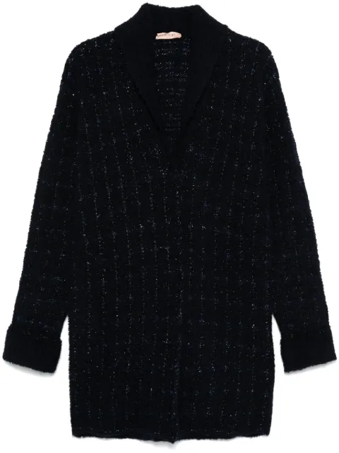 TWINSET abrigo estilo cárdigan con motivo de cuadros