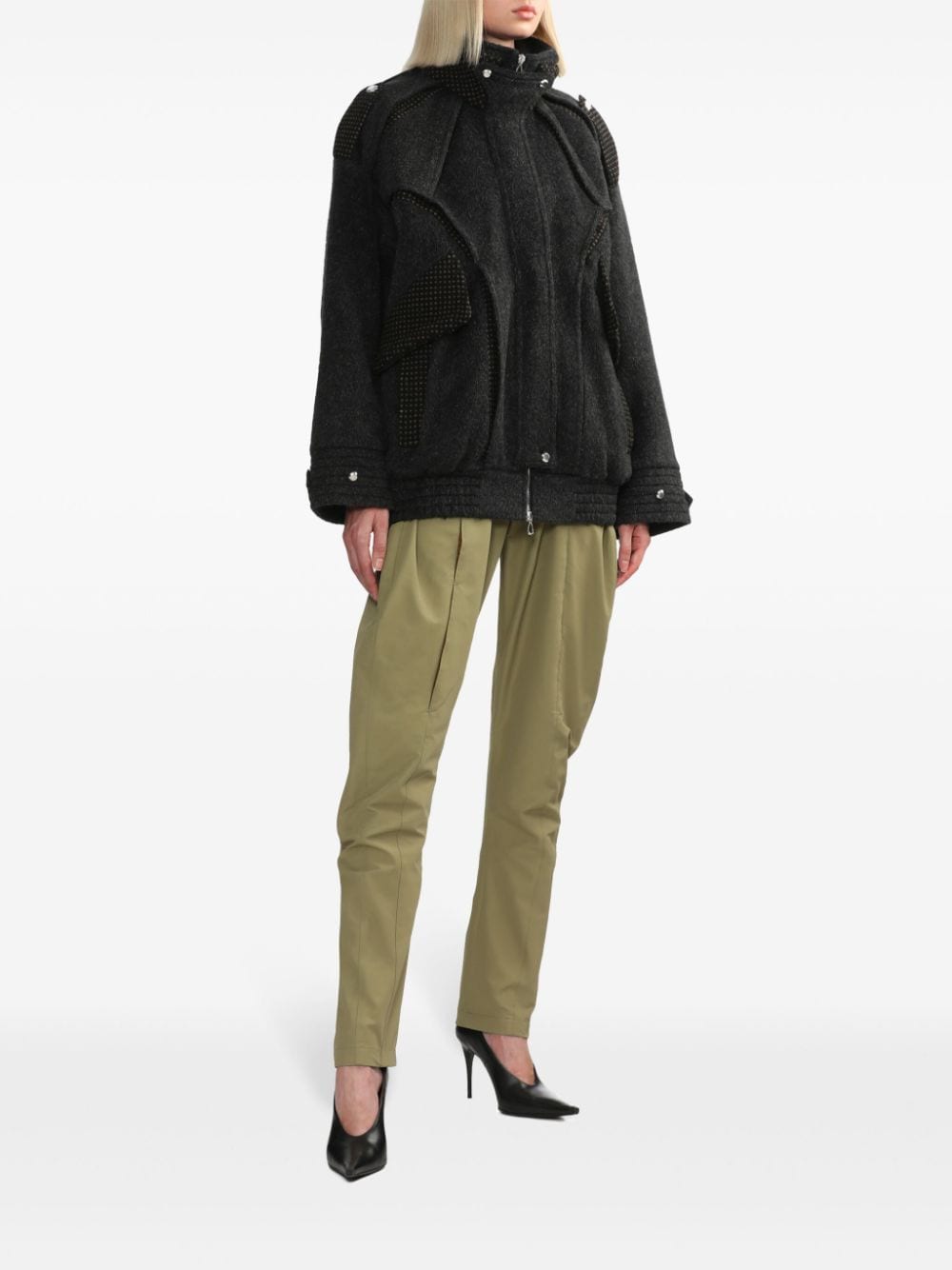 Kiko Kostadinov panelled bomber jacket - Zwart