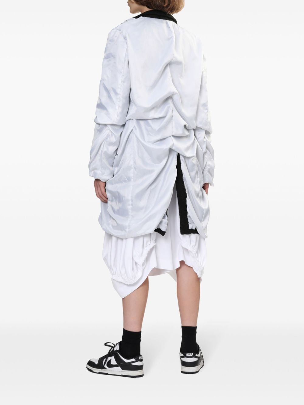 Shop Comme Des Garçons Homme Deux Logo-appliqué Coat In White