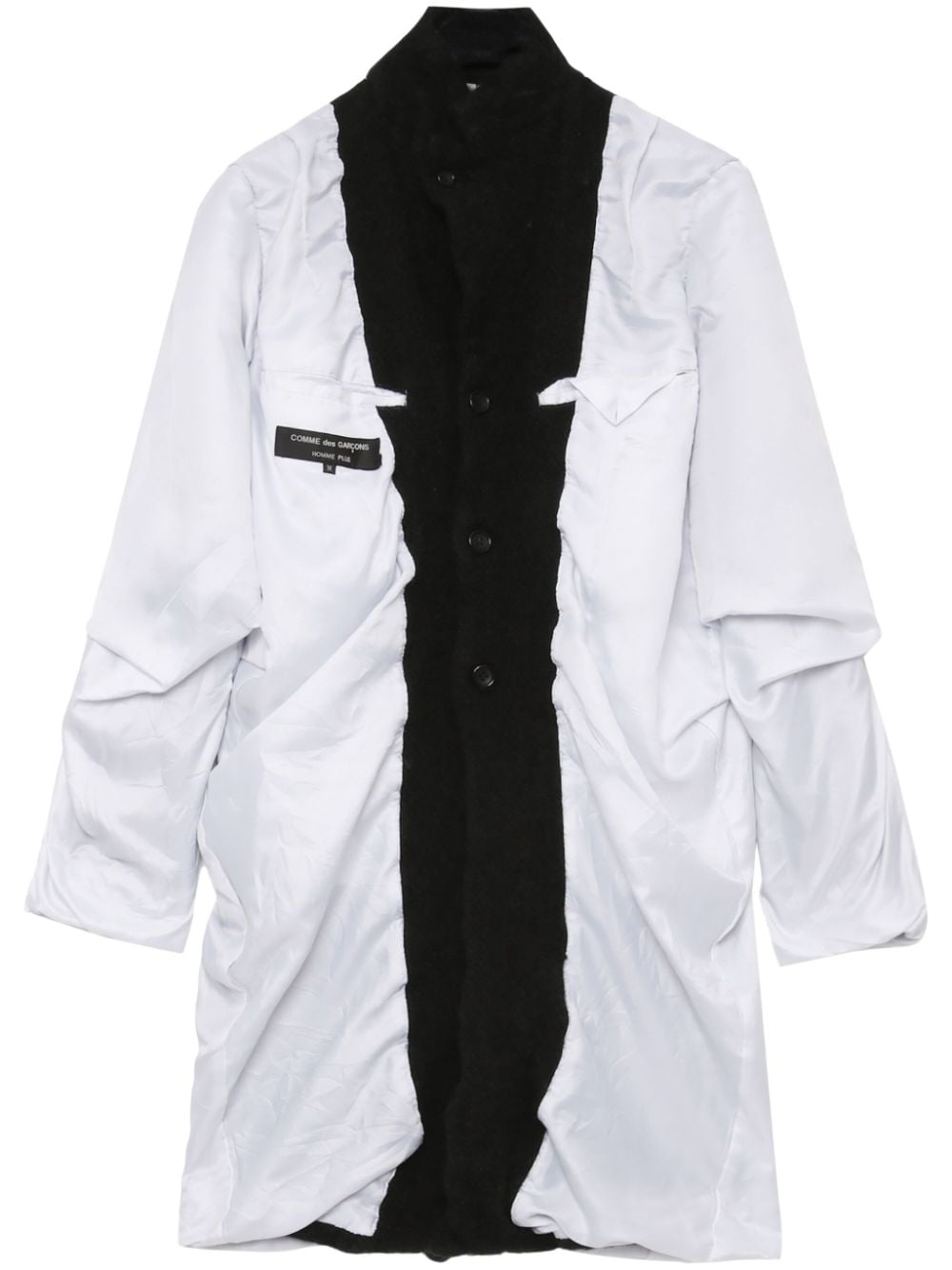 Shop Comme Des Garçons Homme Deux Logo-appliqué Coat In White