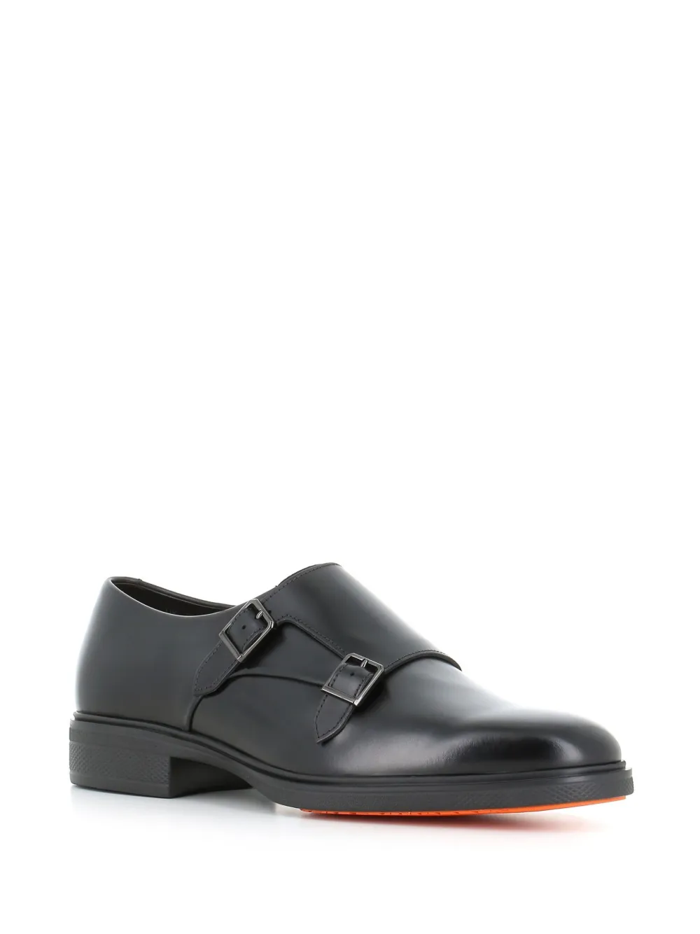Santoni Gespschoenen met dubbele gesp - Zwart