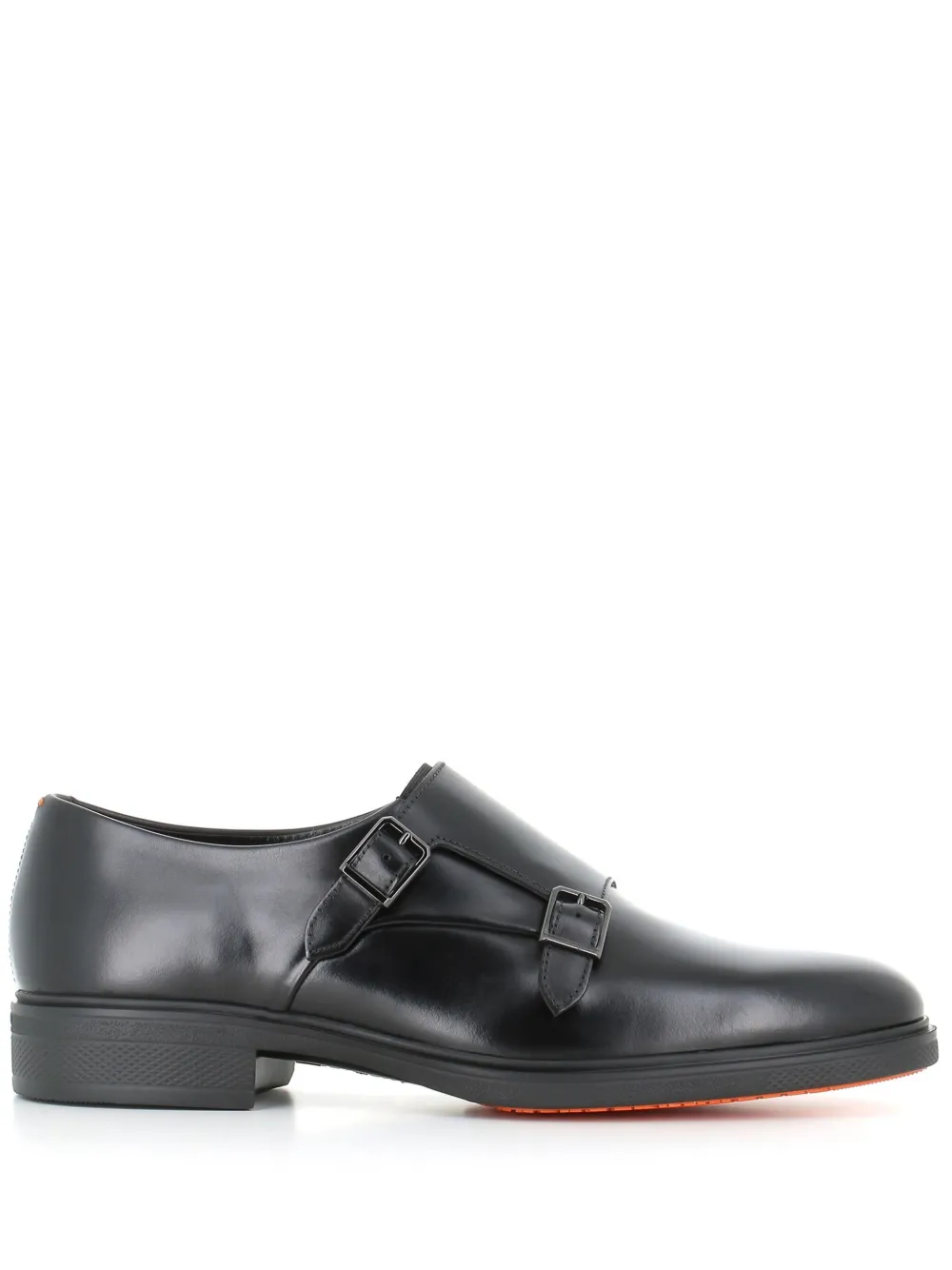 Santoni double-buckle monk shoes Black