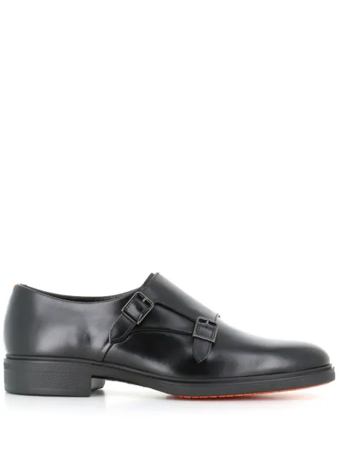 Santoni double-buckle monk shoes