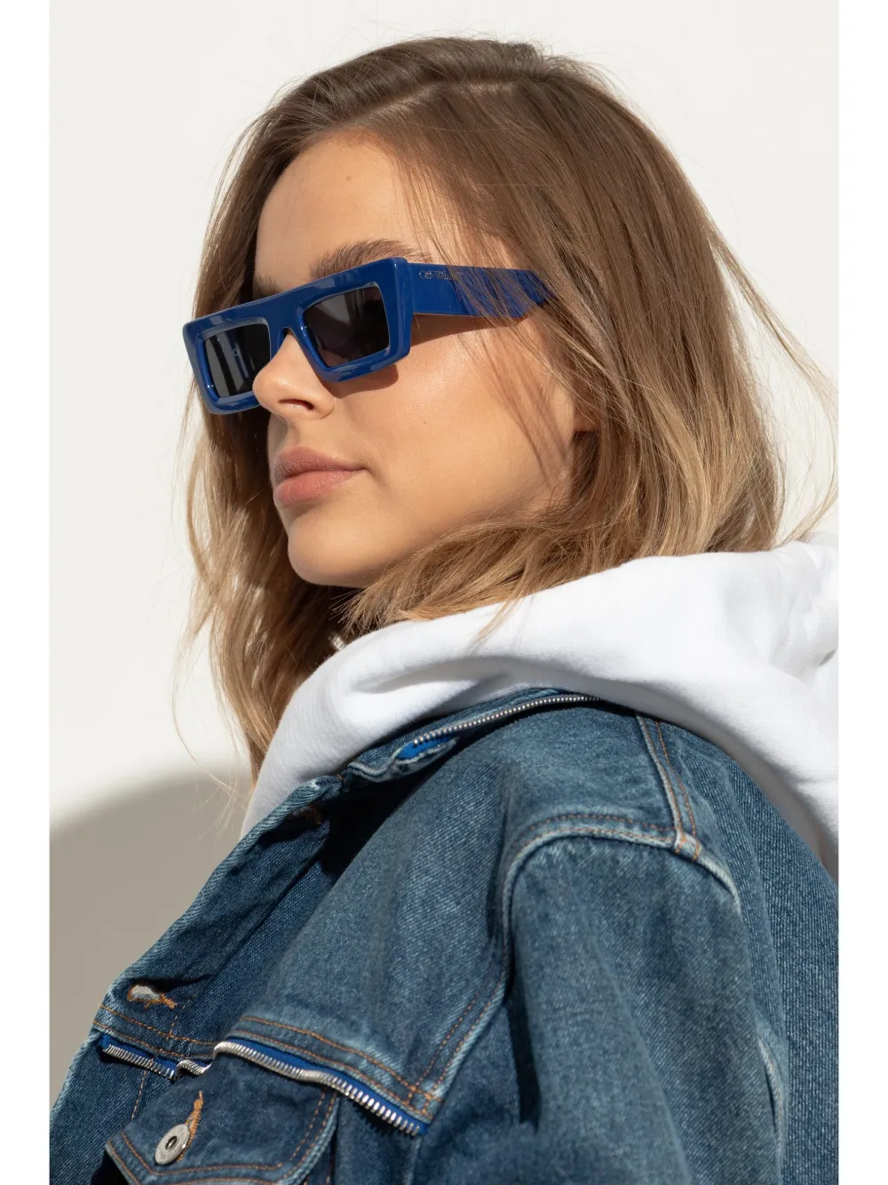 off-whiteeyewear Off-White Eyewear Virgil zonnebril met vierkant montuur - Blauw