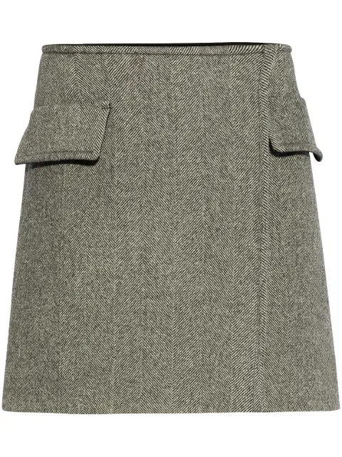 Sportmax minijupe en laine à motif de chevrons
