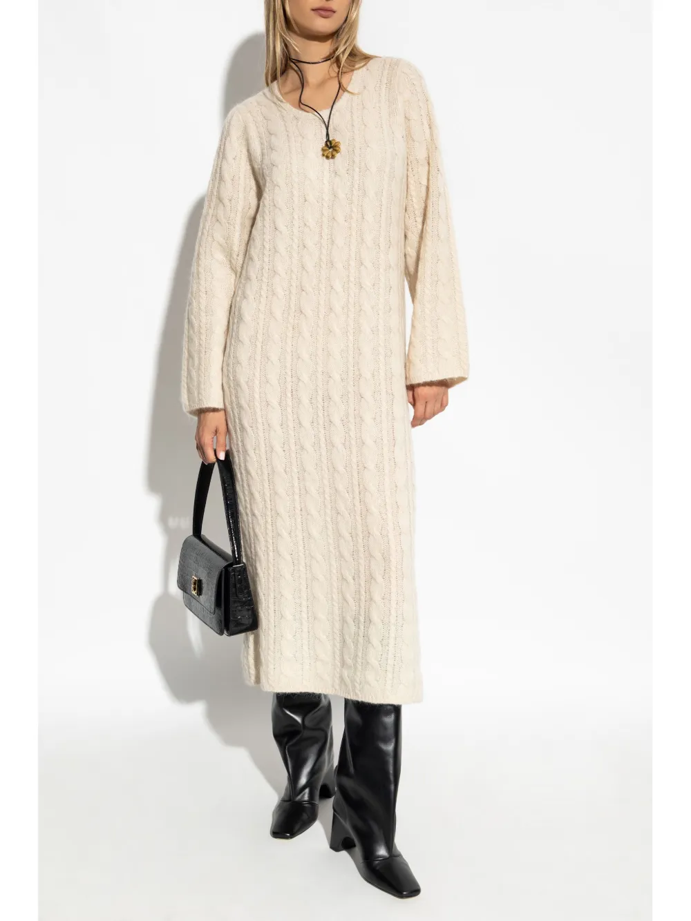 By Malene Birger Kabelgebreide jurk - Beige