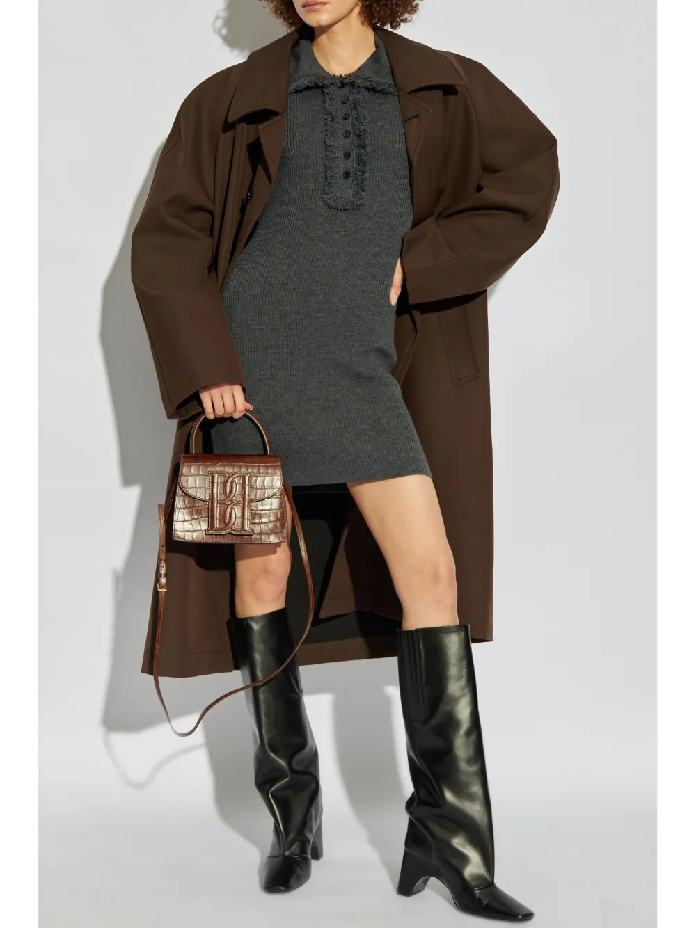 By Malene Birger frayed-detailing mini dress - Grijs
