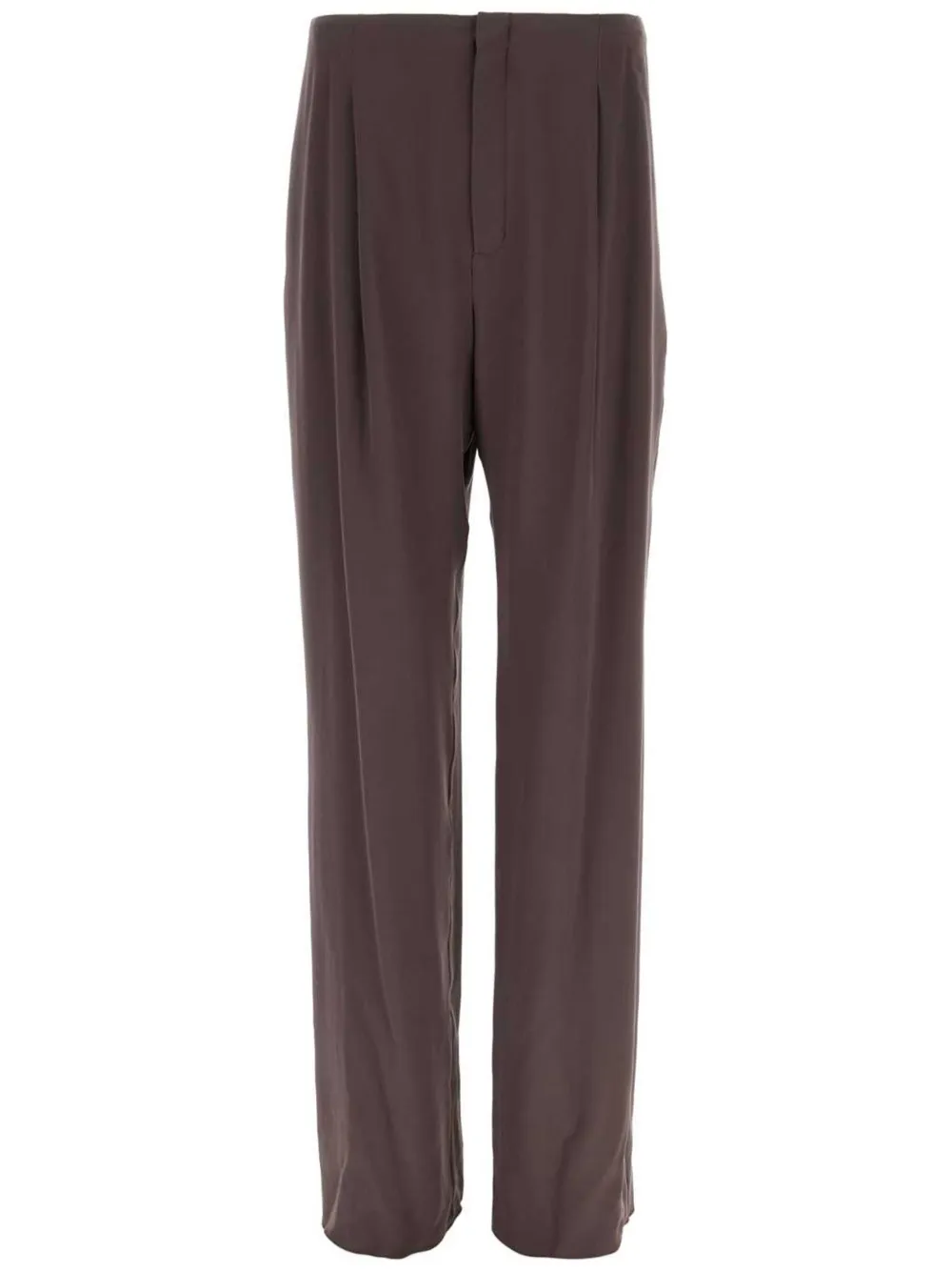 Saint Laurent Zijden-crêpe broek Bruin
