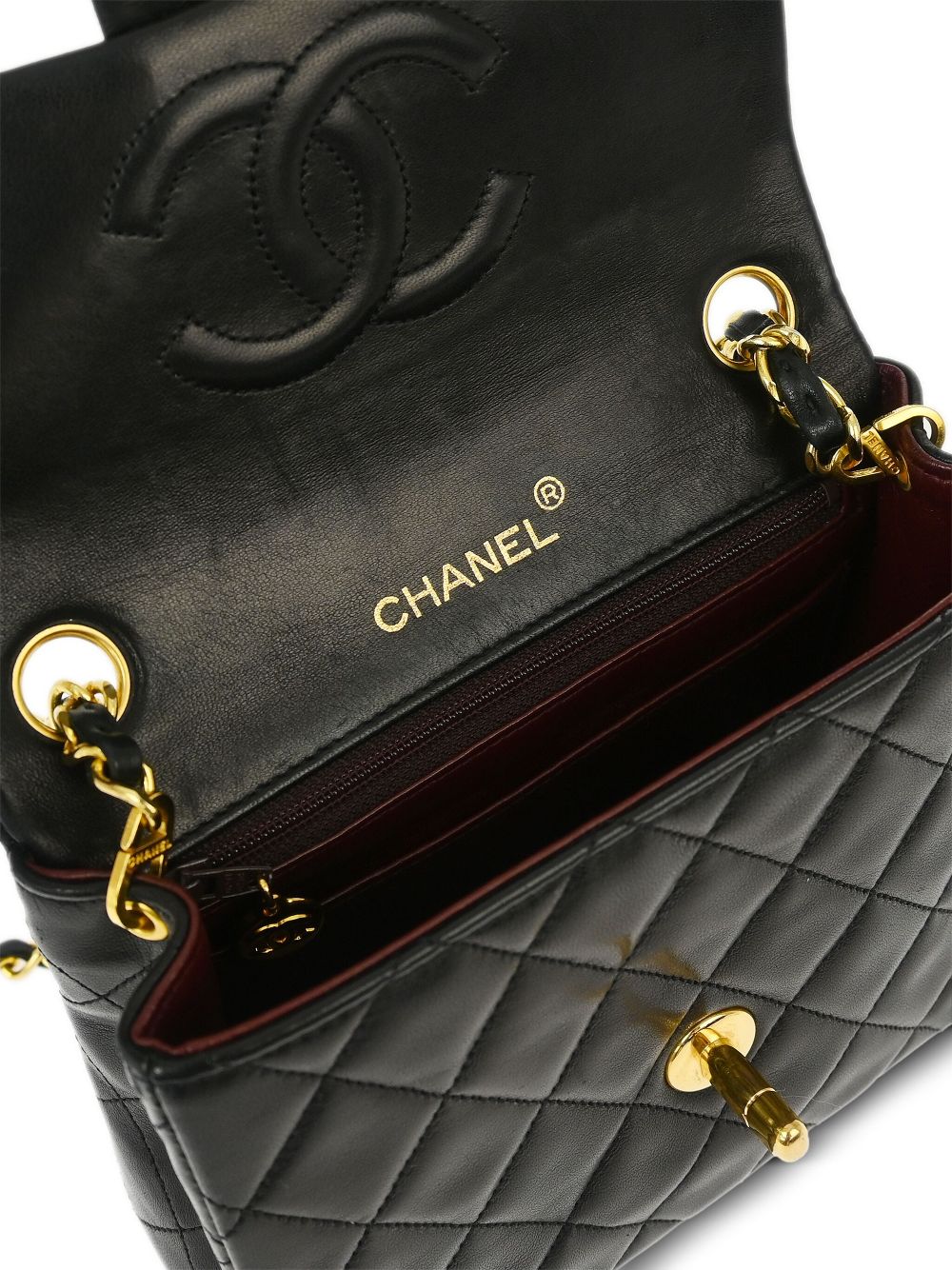 Affordable HOT SALE CHANEL 1990 mini Classic Flap shoulder bag Women