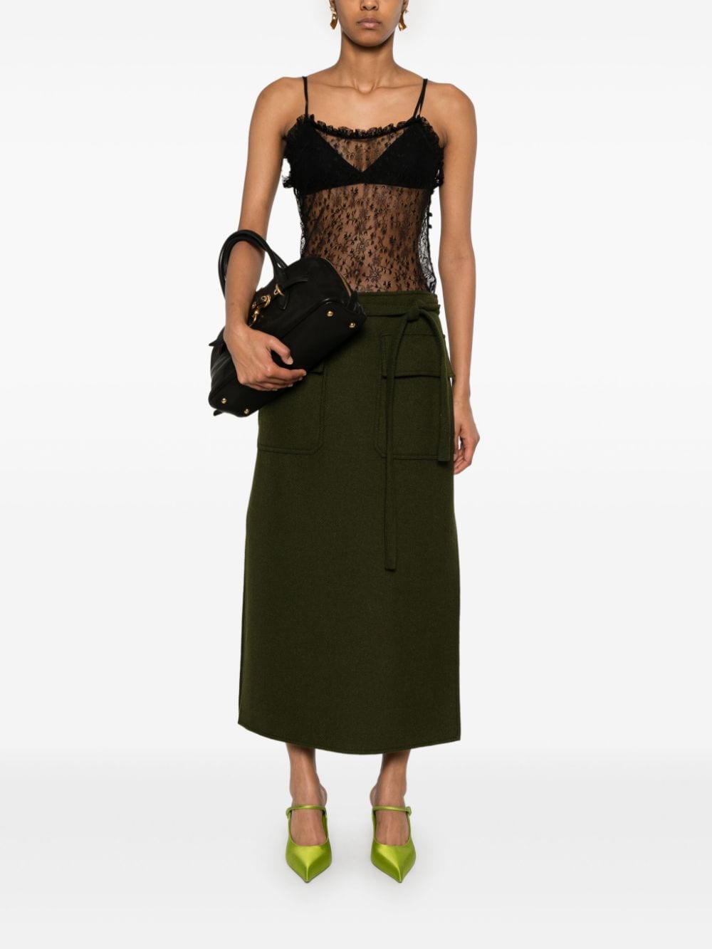 Gucci wrap maxi skirt - Groen