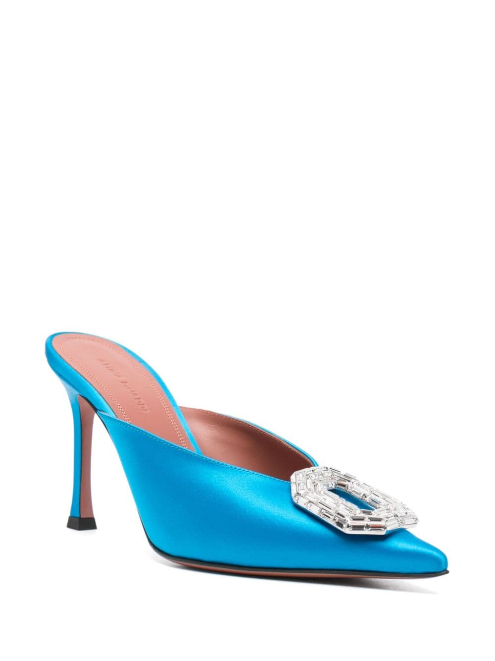 Amina Muaddi 90mm Camelia mules - Blauw