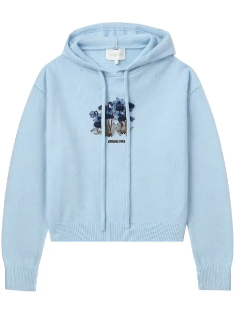 SHUSHU/TONG floral-embroidered hoodie