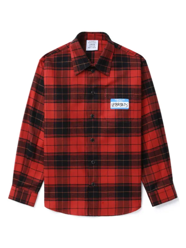 VETEMENTS LOGO FLANNEL SHIRT