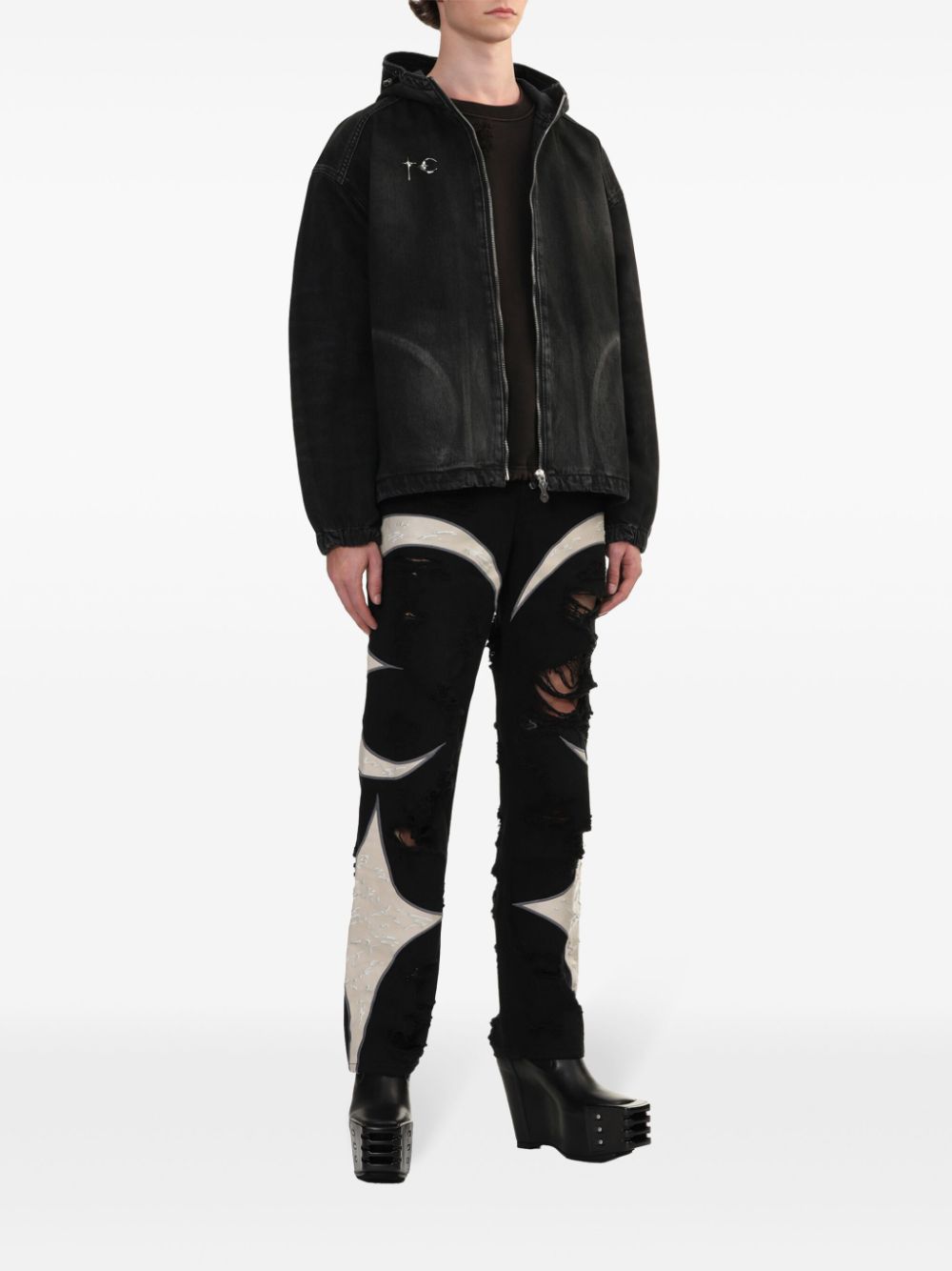 THUG CLUB Straight broek - Zwart