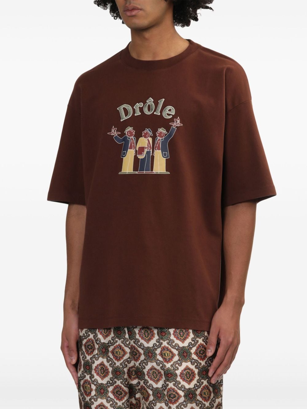 Shop Drôle De Monsieur Logo-print T-shirt In Brown