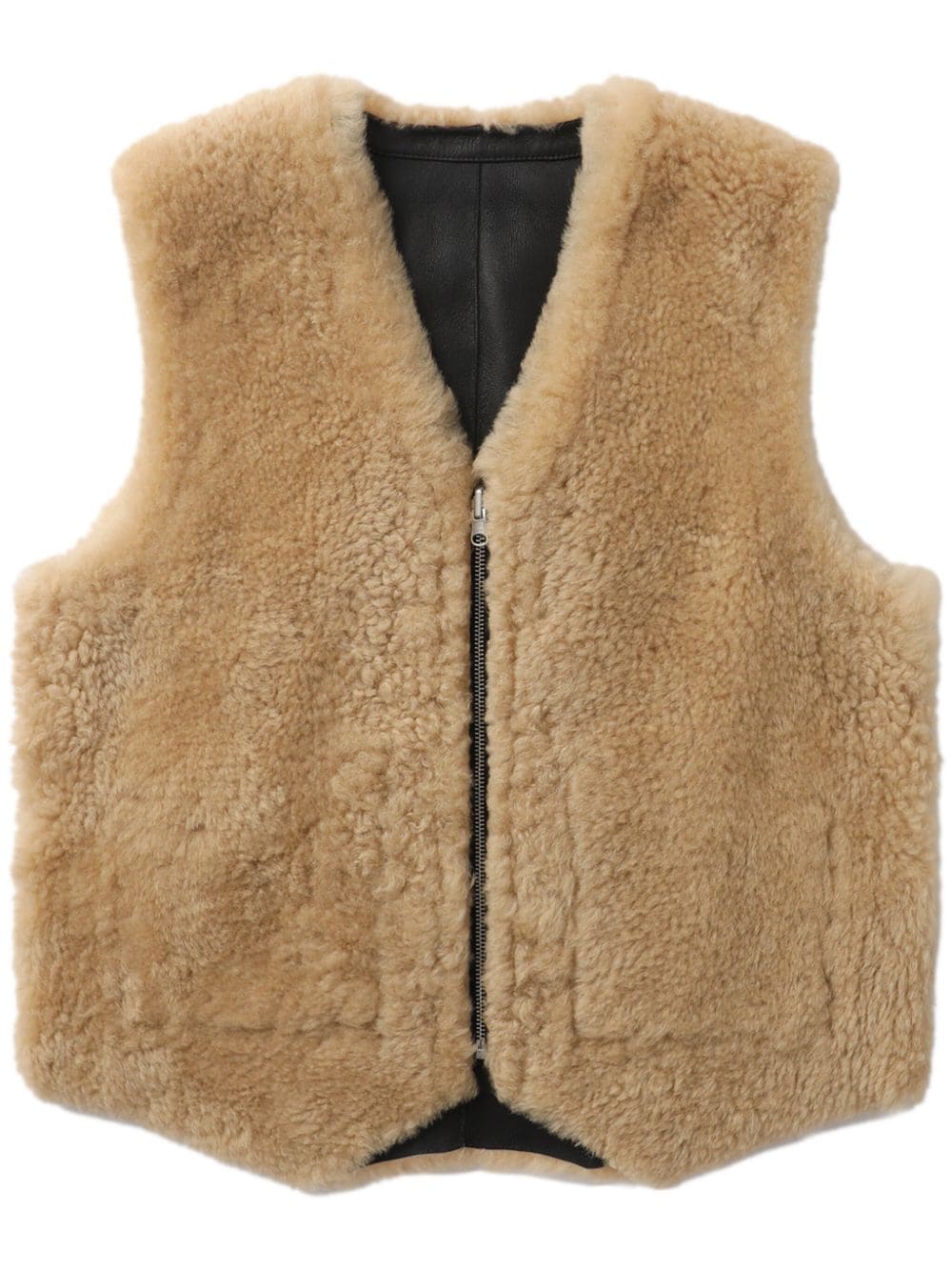 Sunflower Shearling Vest In Brown