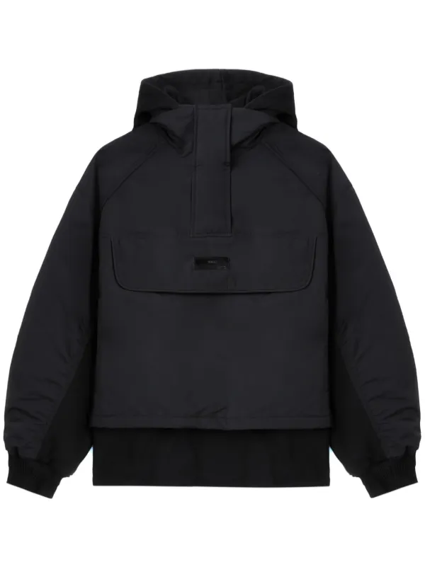 Juun.J logo-appliqué Hoodie | Black | FARFETCH