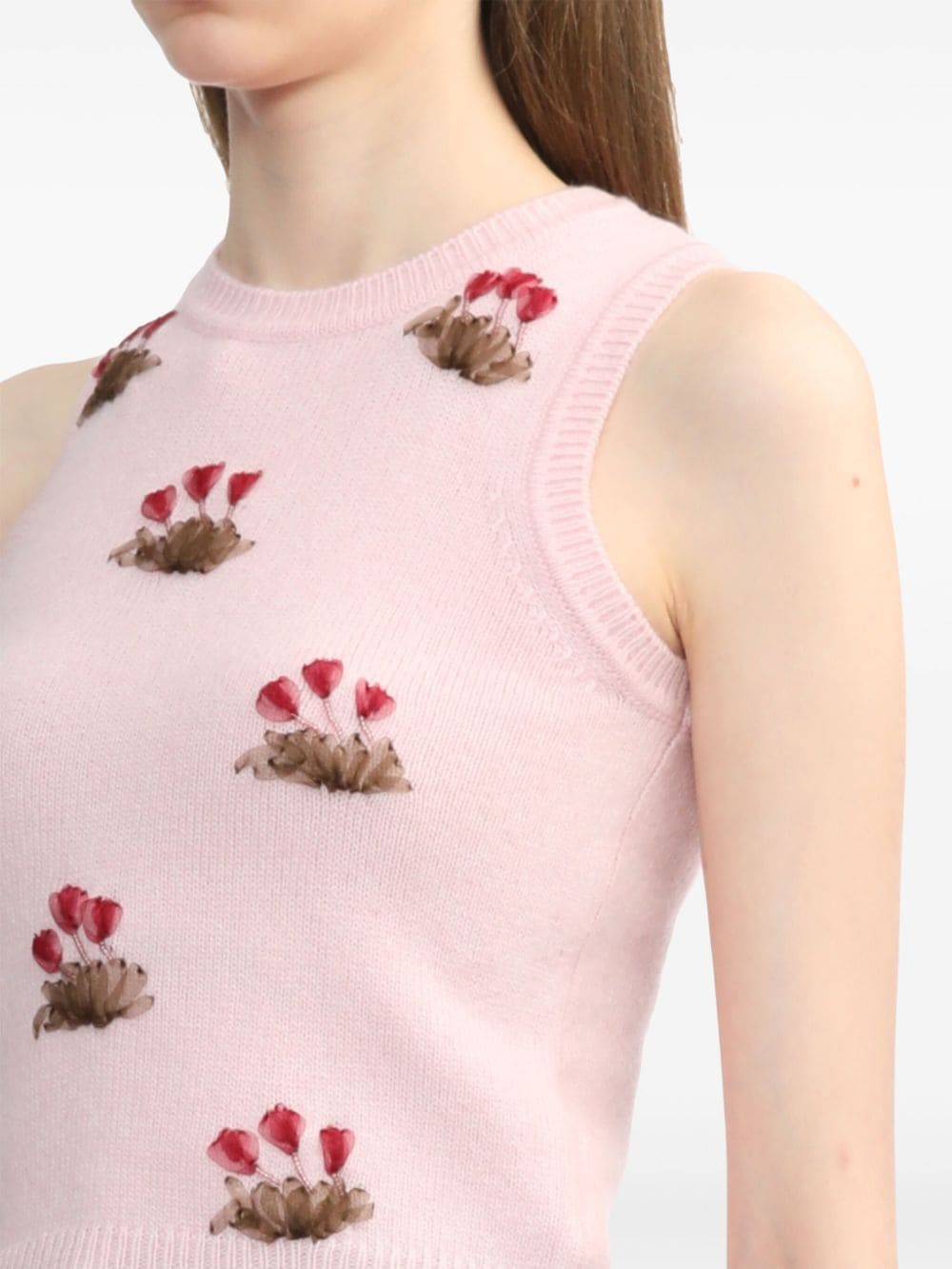 Shop Shushu-tong Floral-appliqué Vest In Pink