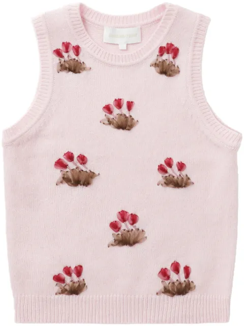 SHUSHU/TONG floral-appliqué vest