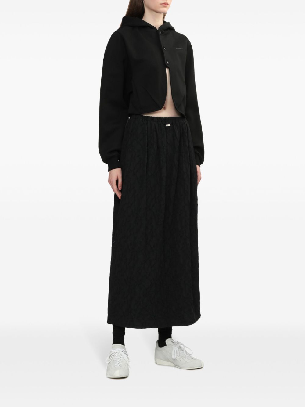 Ader Error pleated midi skirt - Black