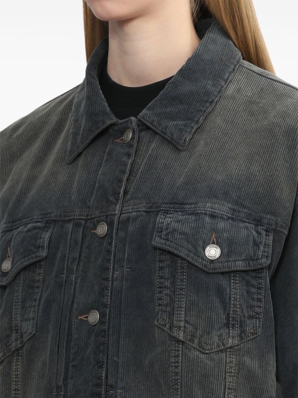 Shop Juunj Washed-denim Jacket In Blue