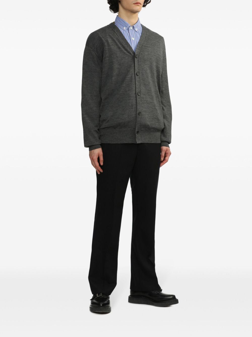 Junya Watanabe MAN v-neck wool cardigan - Grijs