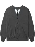 Junya Watanabe MAN v-neck wool cardigan - Grey