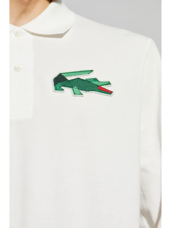 Polo lacoste blanc manche longue best sale