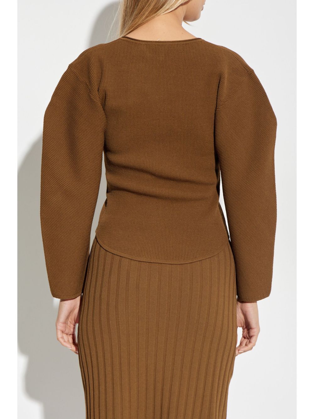 Shop By Malene Birger Balloon-sleeved Cardigan In Brown