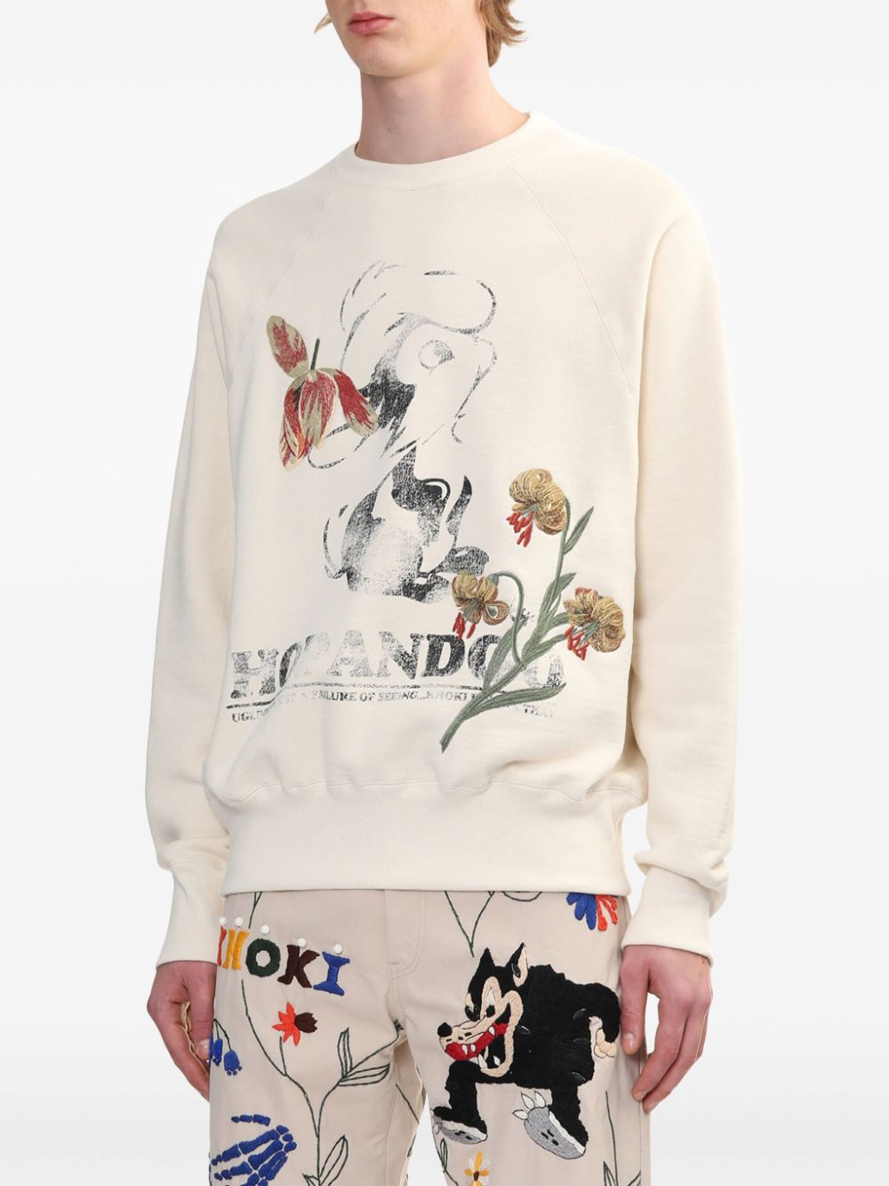 Shop Khoki Floral-print Sweatshirt In White