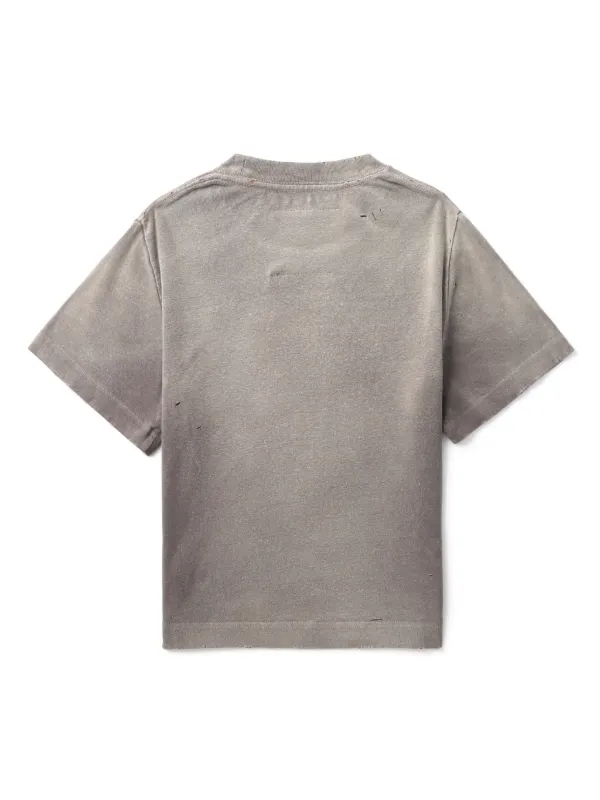 【MaisonMargiera】Tシャツ（レディース） Maison MIHARA YASUHIRO logo-embroidered T-shirt | Grey