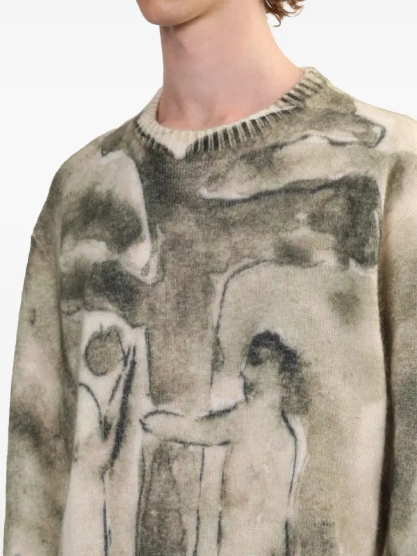 Song For The Mute digital-print Sweater | Neutrals | FARFETCH