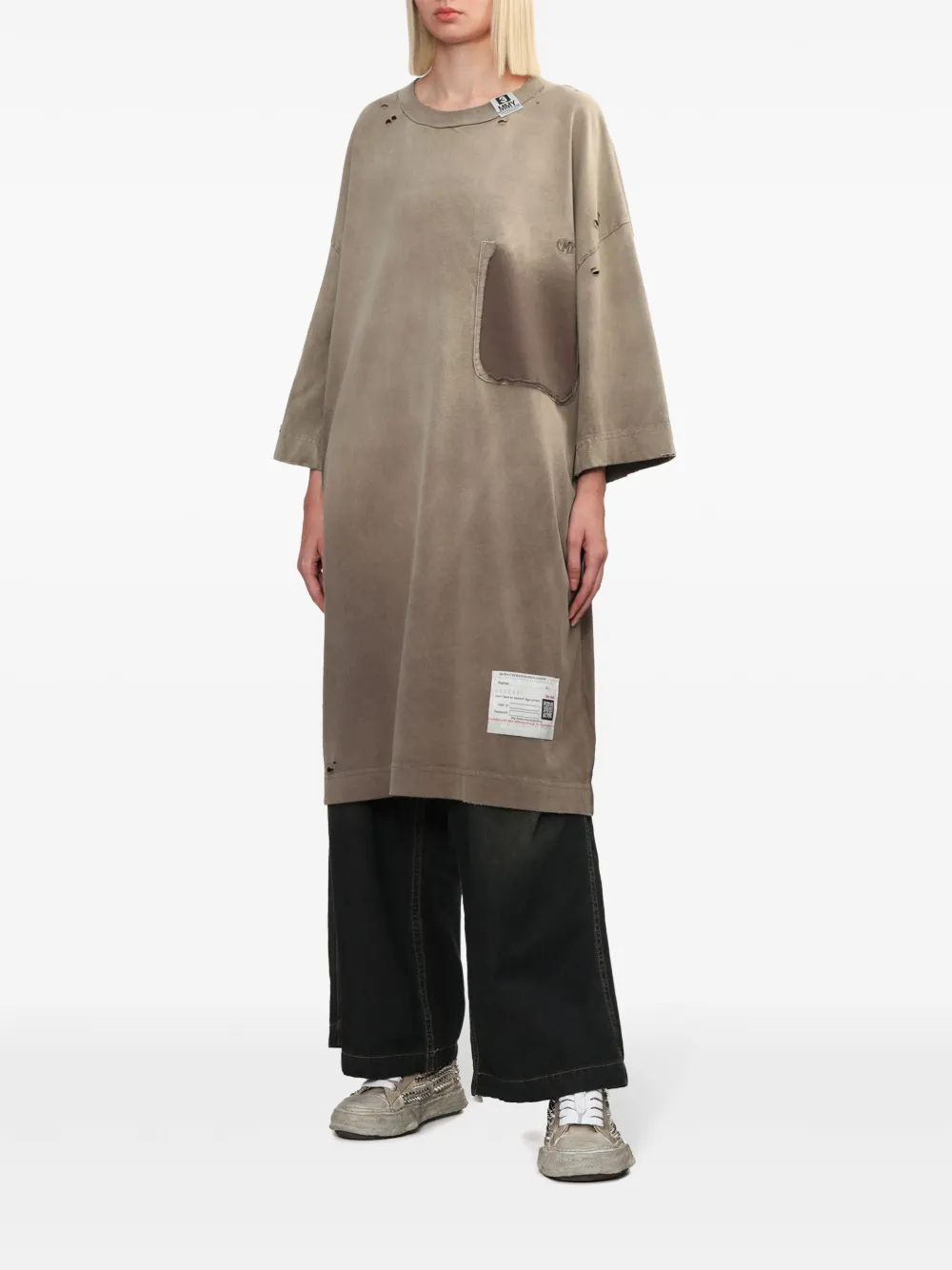 Maison MIHARA YASUHIRO T-shirt met gerafeld effect Beige