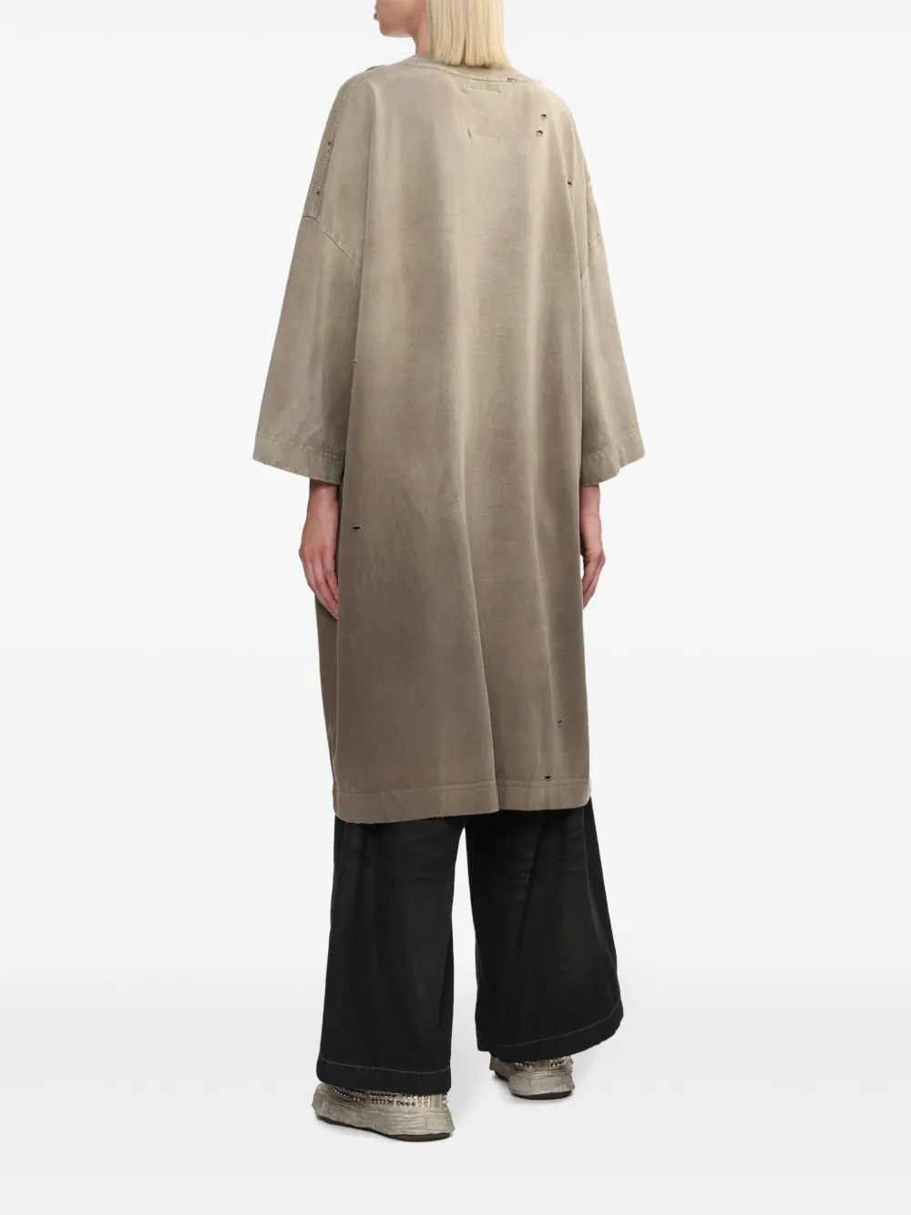 Maison MIHARA YASUHIRO T-shirt met gerafeld effect Beige