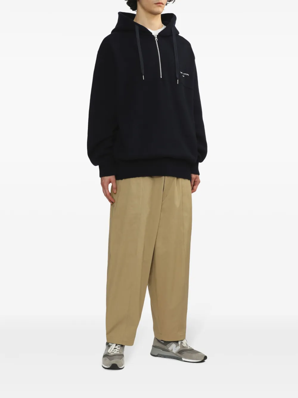 Comme des Garçons Homme Hoodie met geborduurd logo - Blauw