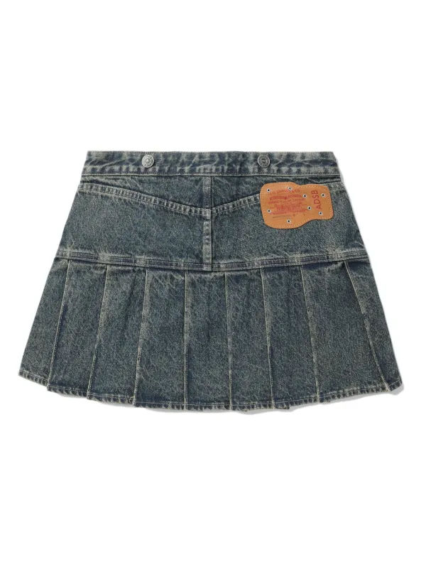 [Andersson Bell] EMBROIDERY PLEATED DENIM SKIRT★韓国人気 Andersson Bell] EMBROIDERY PLEATED DENIM SKIRT☆韓国人気