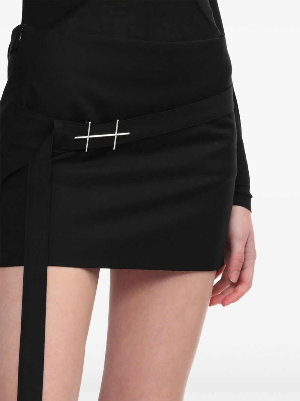 Shop Heliot Emil Logo-plaque Mini Skirt In Black