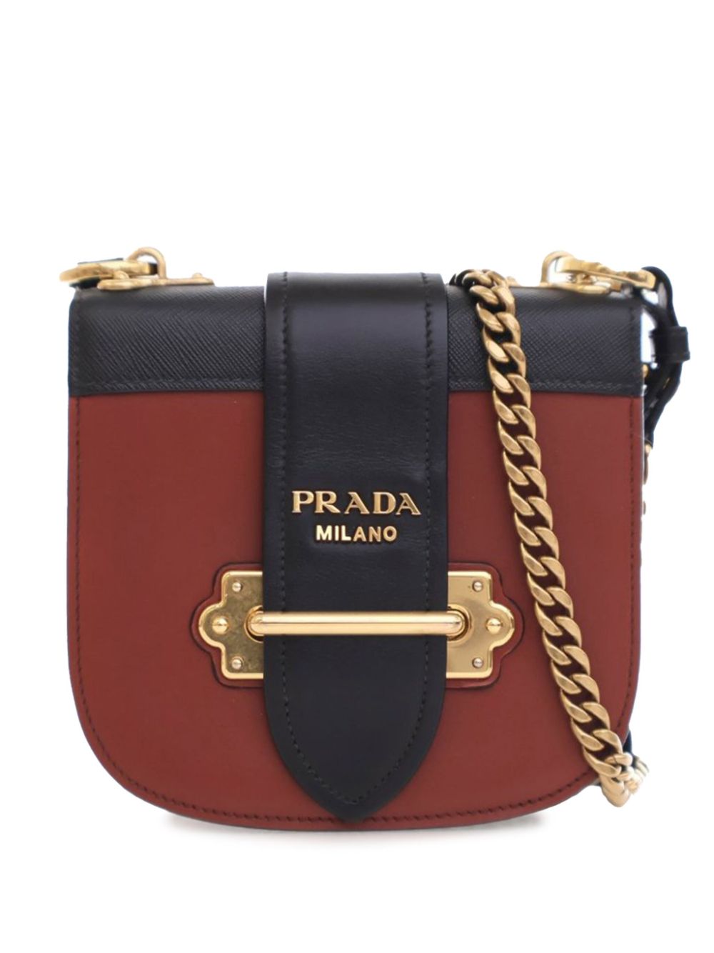 Prada Pre-Owned 21th Century City Calf and Saffiano Cahier crossbody bag - Brown