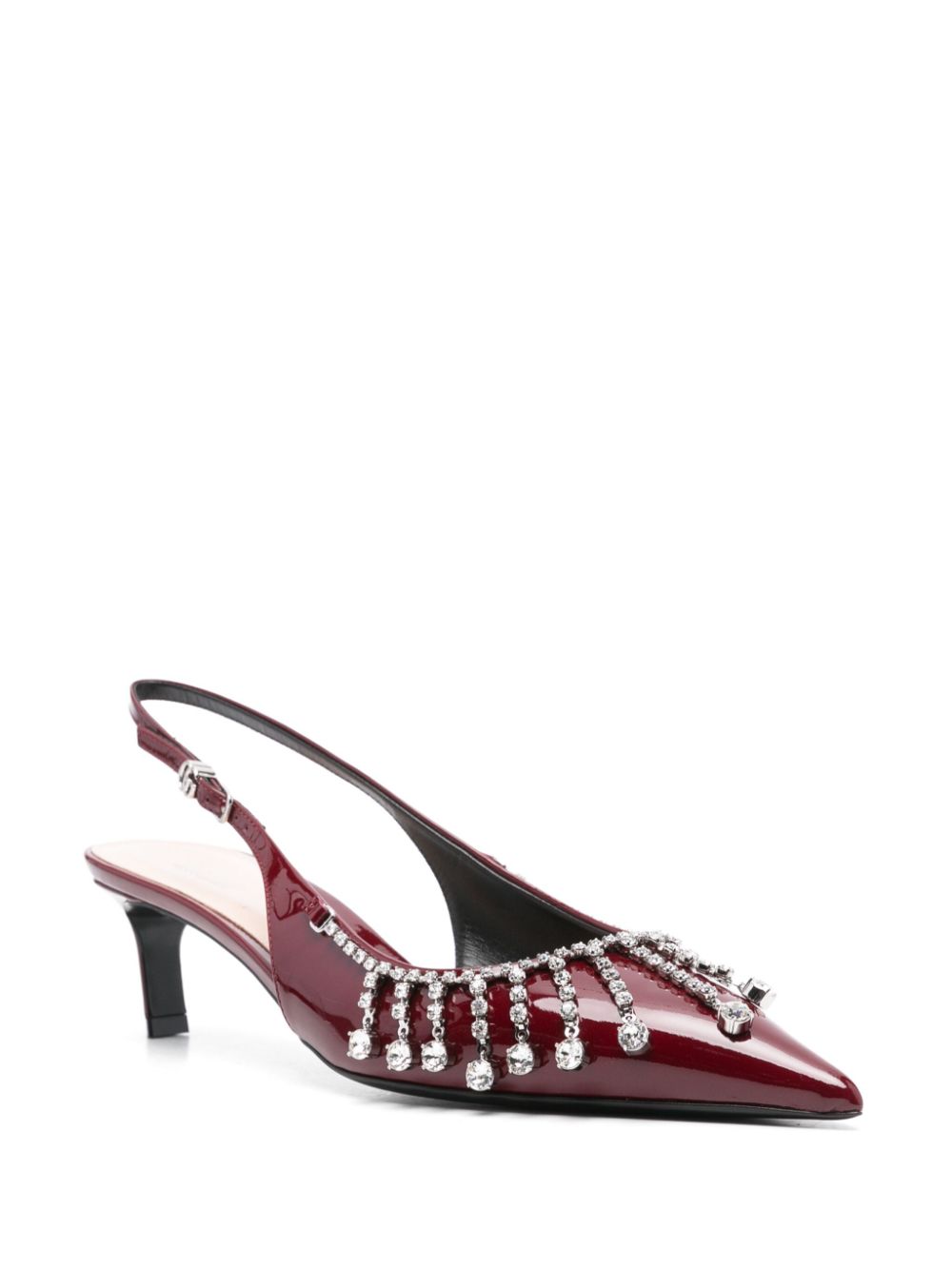 Gucci 45 mm pumps met kristallen ketting - Rood