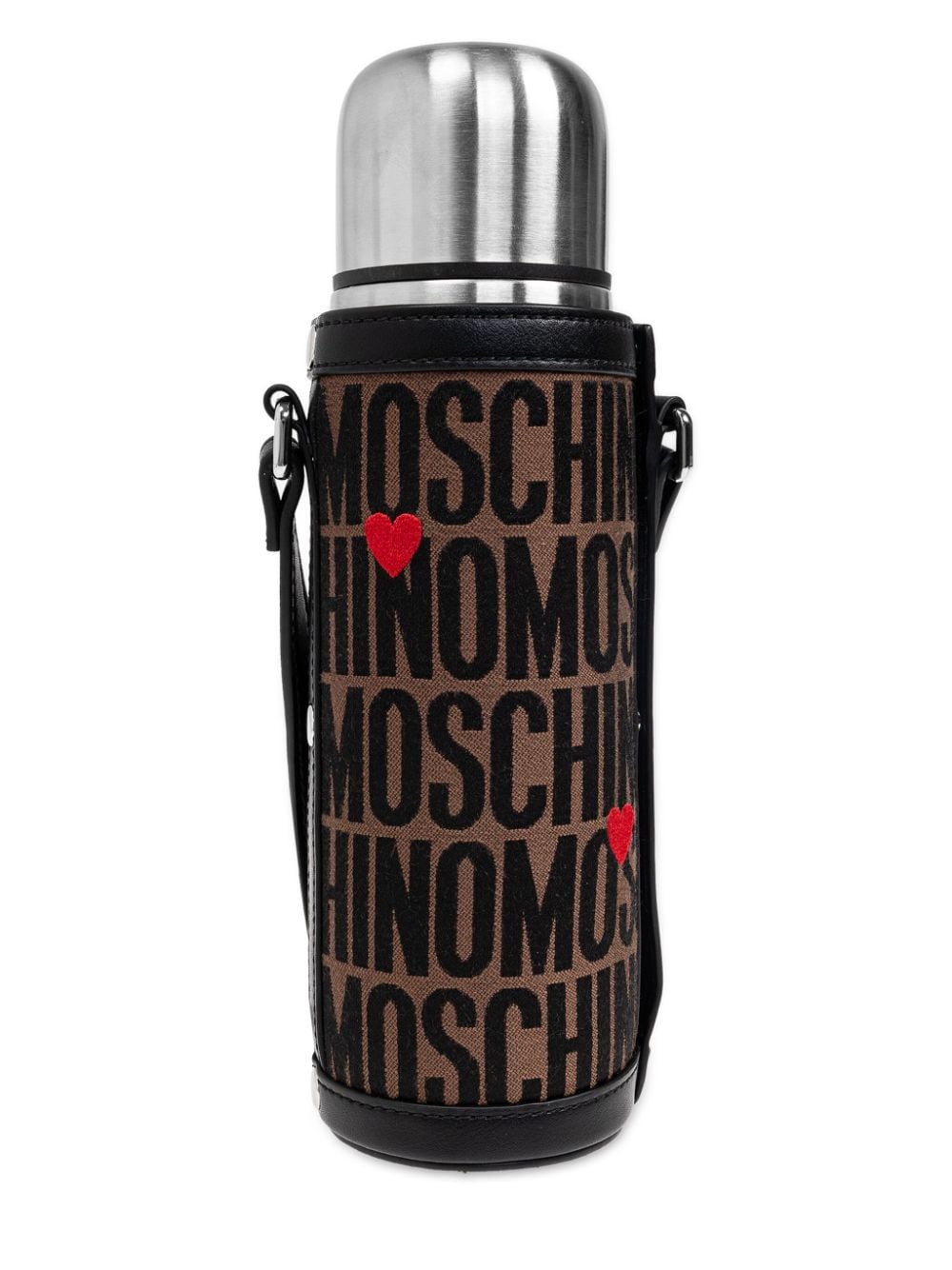 Shop Moschino Logo-print Thermos In Brown