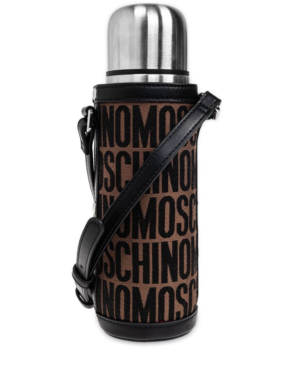 Shop Moschino Logo-print Thermos In Brown